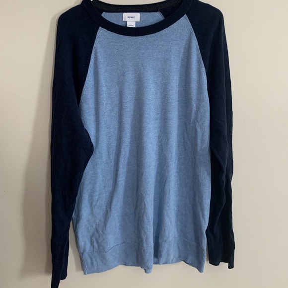 OLD NAVY Men’s Periwinkle/Navy Crewneck Sweater - Picture 1 of 6
